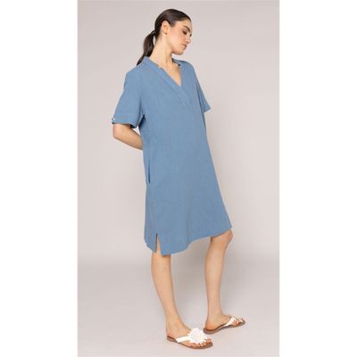 Another Woman v-neck dress blauw