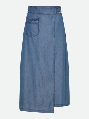 Rosemunde Copenhagen dalles midi skirt blauw