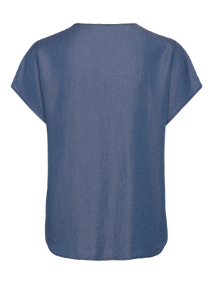 Rosemunde Copenhagen dalles short sleeve blouse blauw
