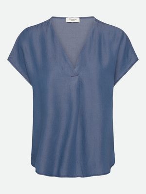 Rosemunde Copenhagen dalles short sleeve blouse blauw