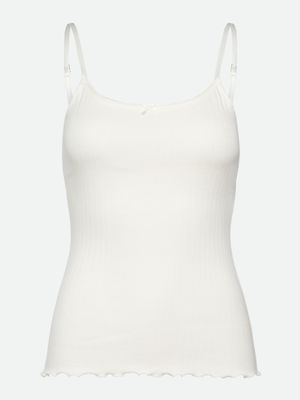 Rosemunde Copenhagen belmo pointelle strap top off white