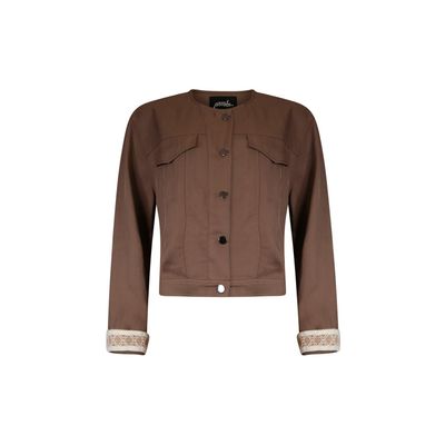 Poools tape jacket taupe