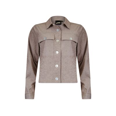 Poools contrast jacket taupe