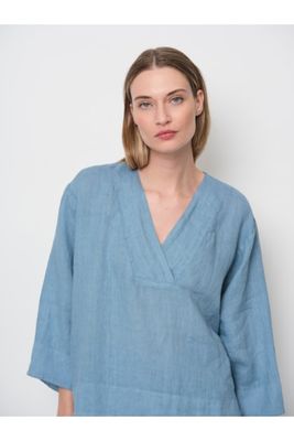 LaSalle Amsterdam v-neck oversized top blauw