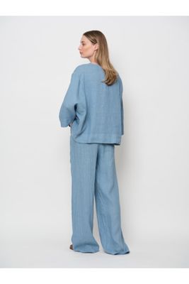 LaSalle Amsterdam v-neck oversized top blauw