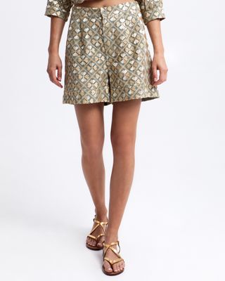 Greek Archaic Kori shorts flakes groen