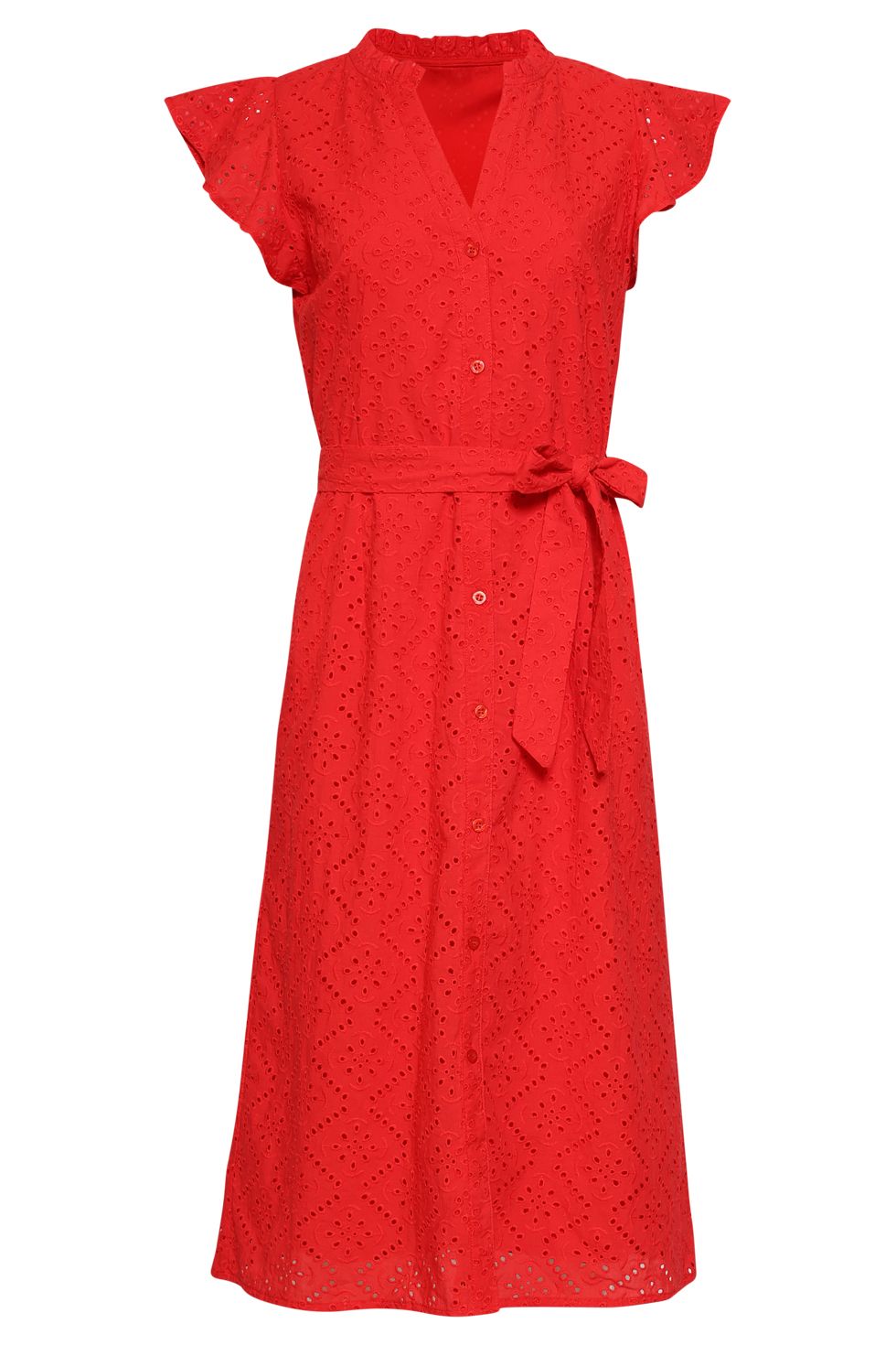 Smashed Lemon midi dress rood