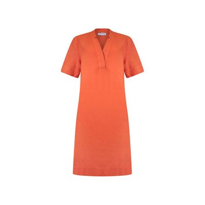Another Woman v-neck dress oranje