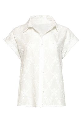 Smashed Lemon flower embroidered top wit