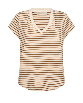 Mos Mosh kala stripe tee camel