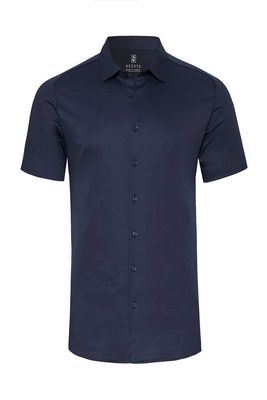 Desoto Men casual kent short sleeve blauw
