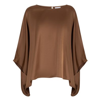 Dante6 risette flowing satin top bruin