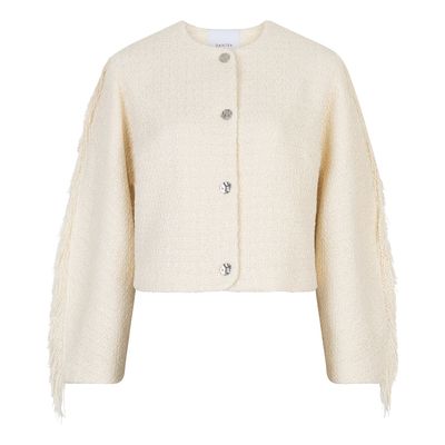Dante6 vale fringe boucle jacket off white