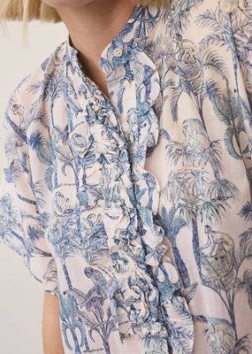 0039 Italy daisy printed blouse multicolour