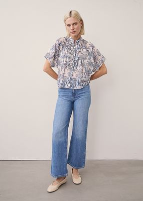 0039 Italy daisy printed blouse multicolour