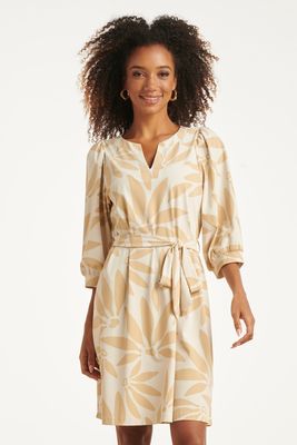 Smashed Lemon printed travel dress zand