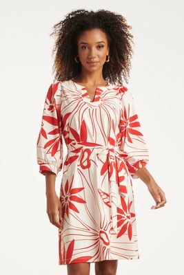 Smashed Lemon printed travel dress rood