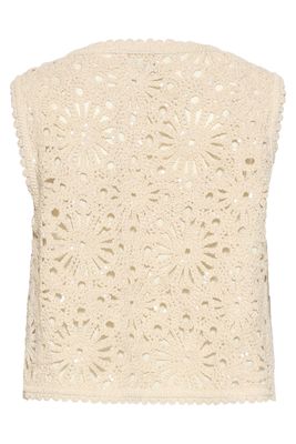 Smashed Lemon crochet gilet off white