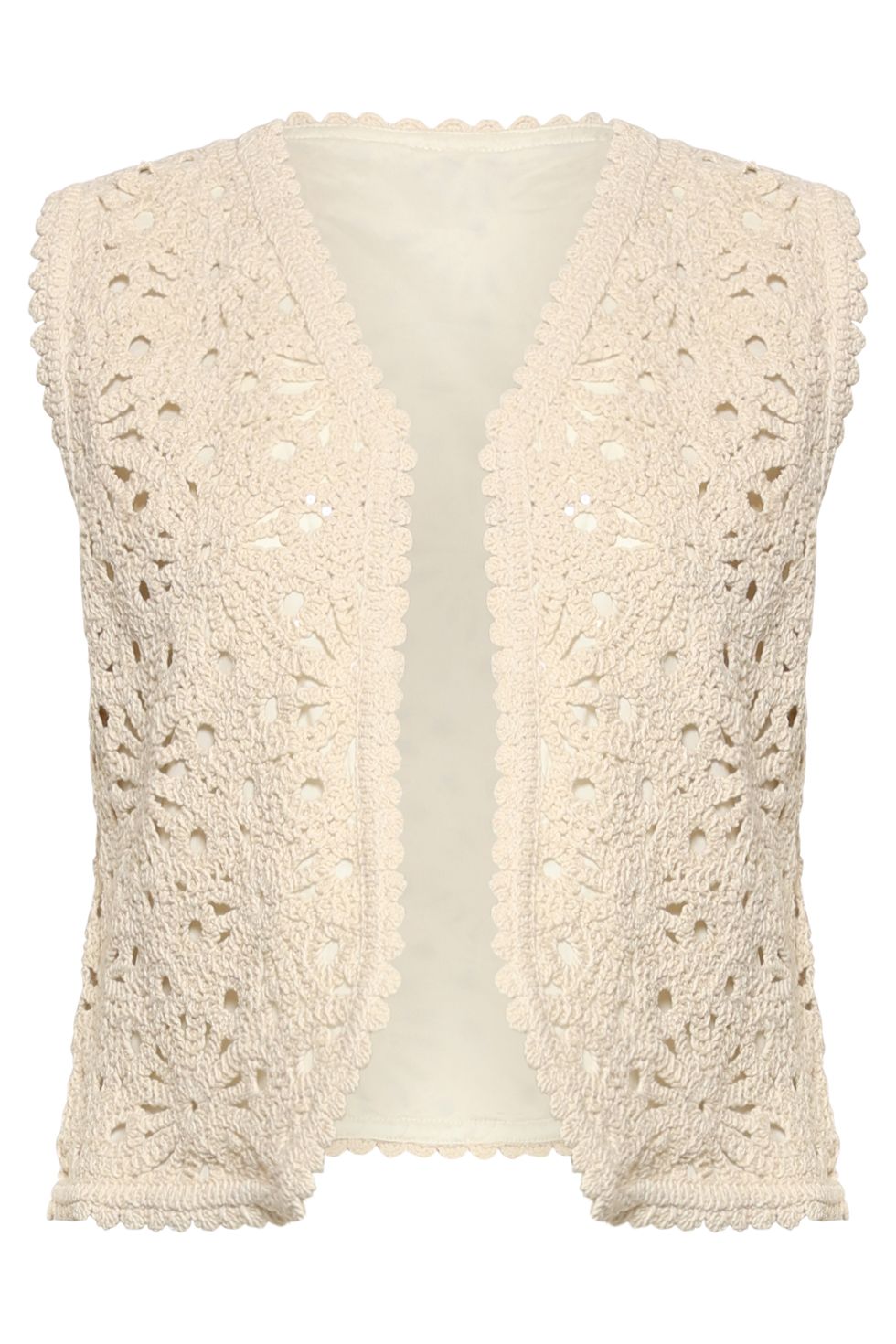 Smashed Lemon crochet gilet off white
