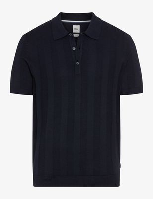 Brax Men pascal knitted polo blauw