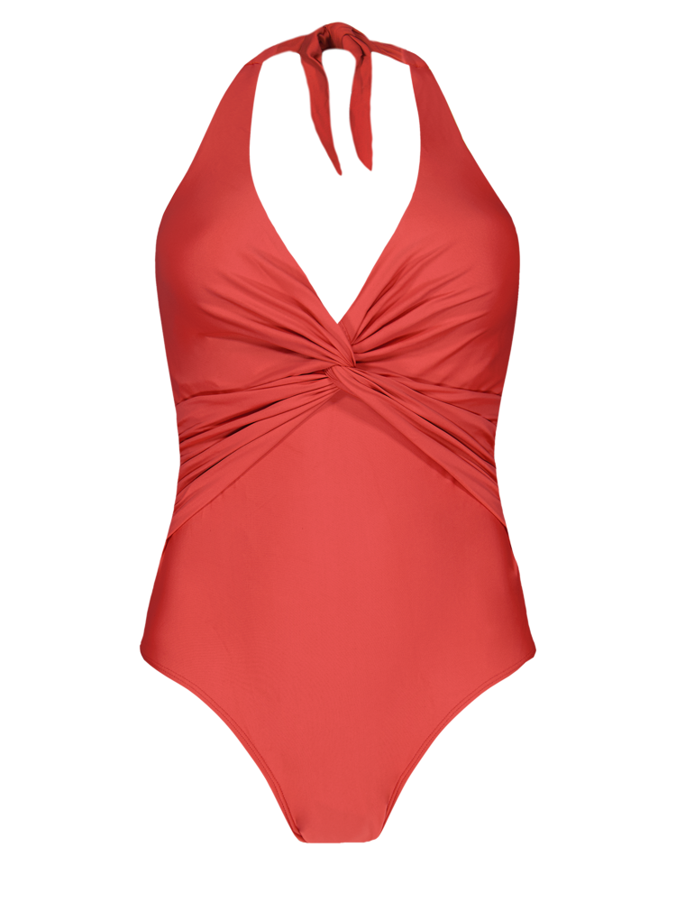 Barts Amsterdam kelli halter shaping one piece rood