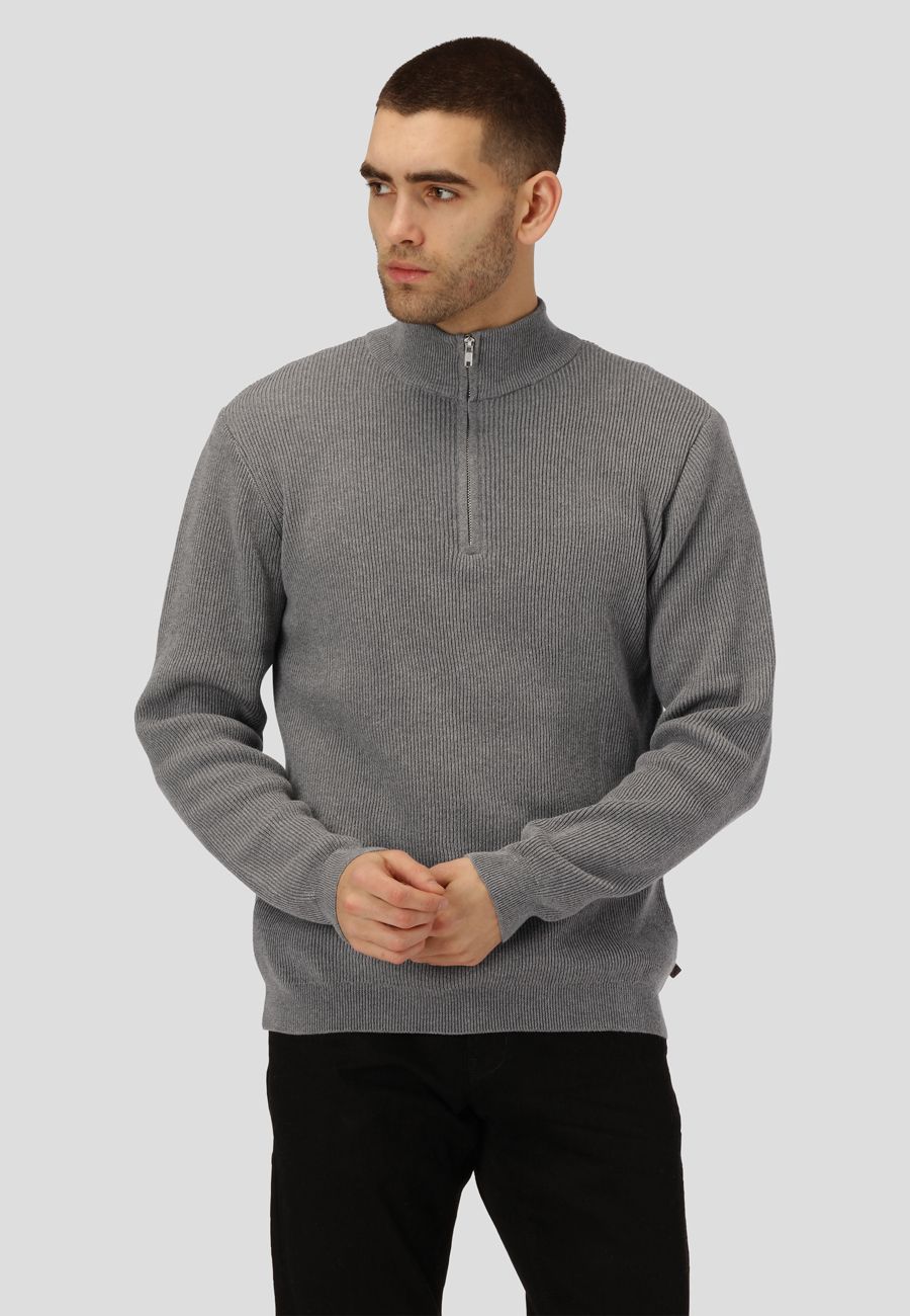 Clean Cut Copenhagen mario half zip knit grijs