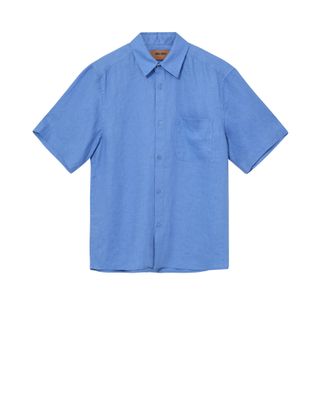 Mos Mosh Gallery theo linen shirt blauw