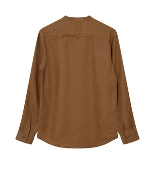 Mos Mosh Gallery theo linen stand shirt bruin