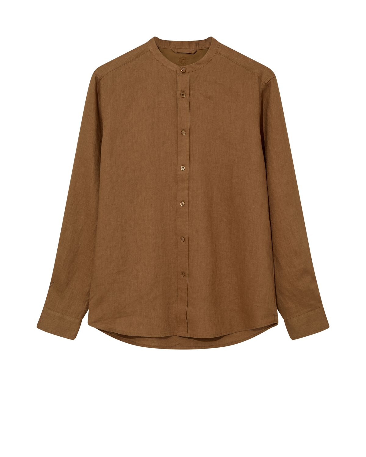 Mos Mosh Gallery theo linen stand shirt bruin
