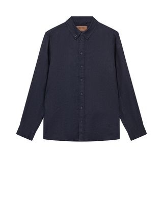 Mos Mosh Gallery theo linen shirt blauw