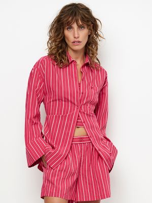 Dante6 lise striped relaxed shirt rood