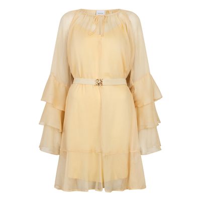 Dante6 solsticeboho chiffon short dress geel