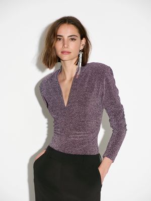 Dante6 healey lurex body top bordeaux
