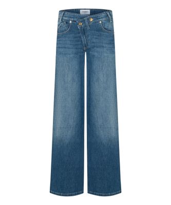Cambio asymmetric baggy jeans blauw