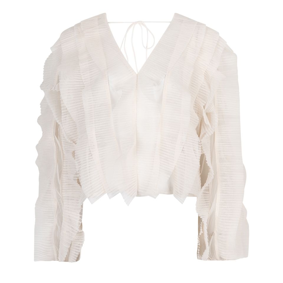 Dante6 phora tulle ruffled top off white