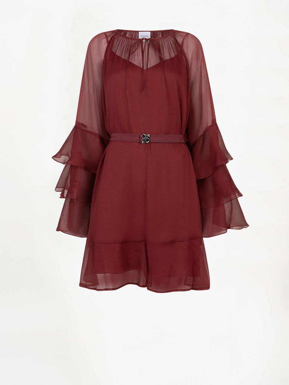 Dante6 solsticeboho chiffon short dress rood