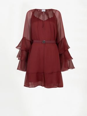 Dante6 solsticeboho chiffon short dress rood Dante6 solsticeboho chiffon short dress rood