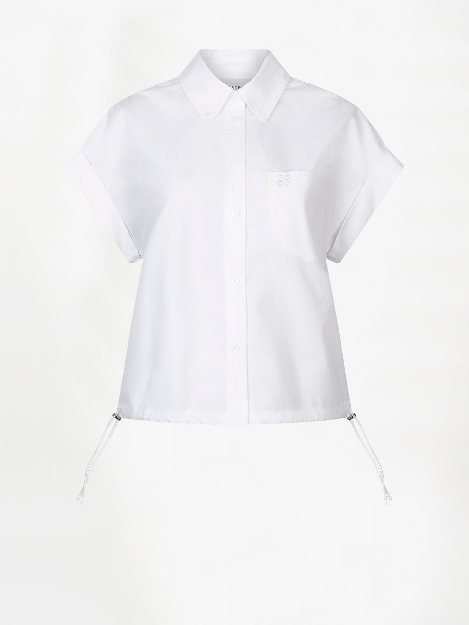 Dante6 eclat cap sleeve button down shirt wit