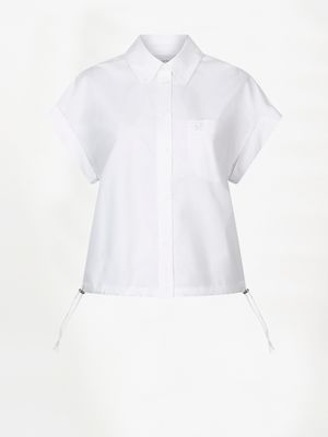 Dante6 eclat cap sleeve button down shirt wit