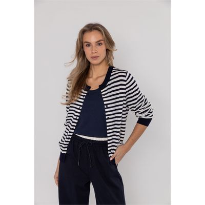 Poools striped cardigan blauw