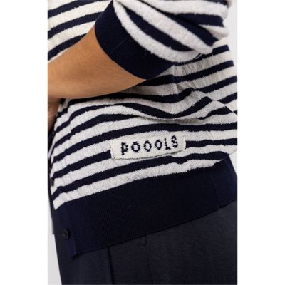 Poools striped cardigan blauw