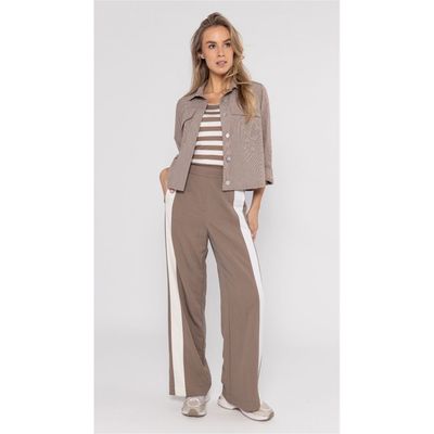 Poools contrast jacket taupe