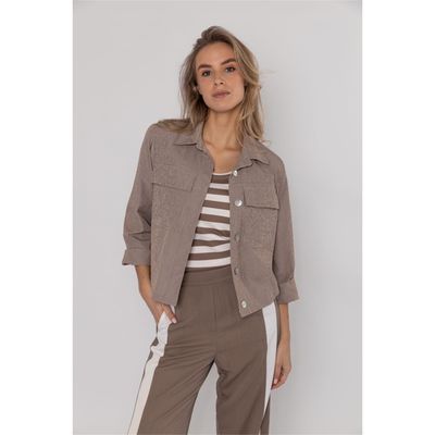 Poools contrast jacket taupe