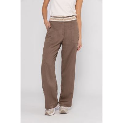 Poools tape pant taupe