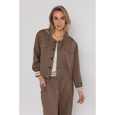 Poools tape jacket taupe