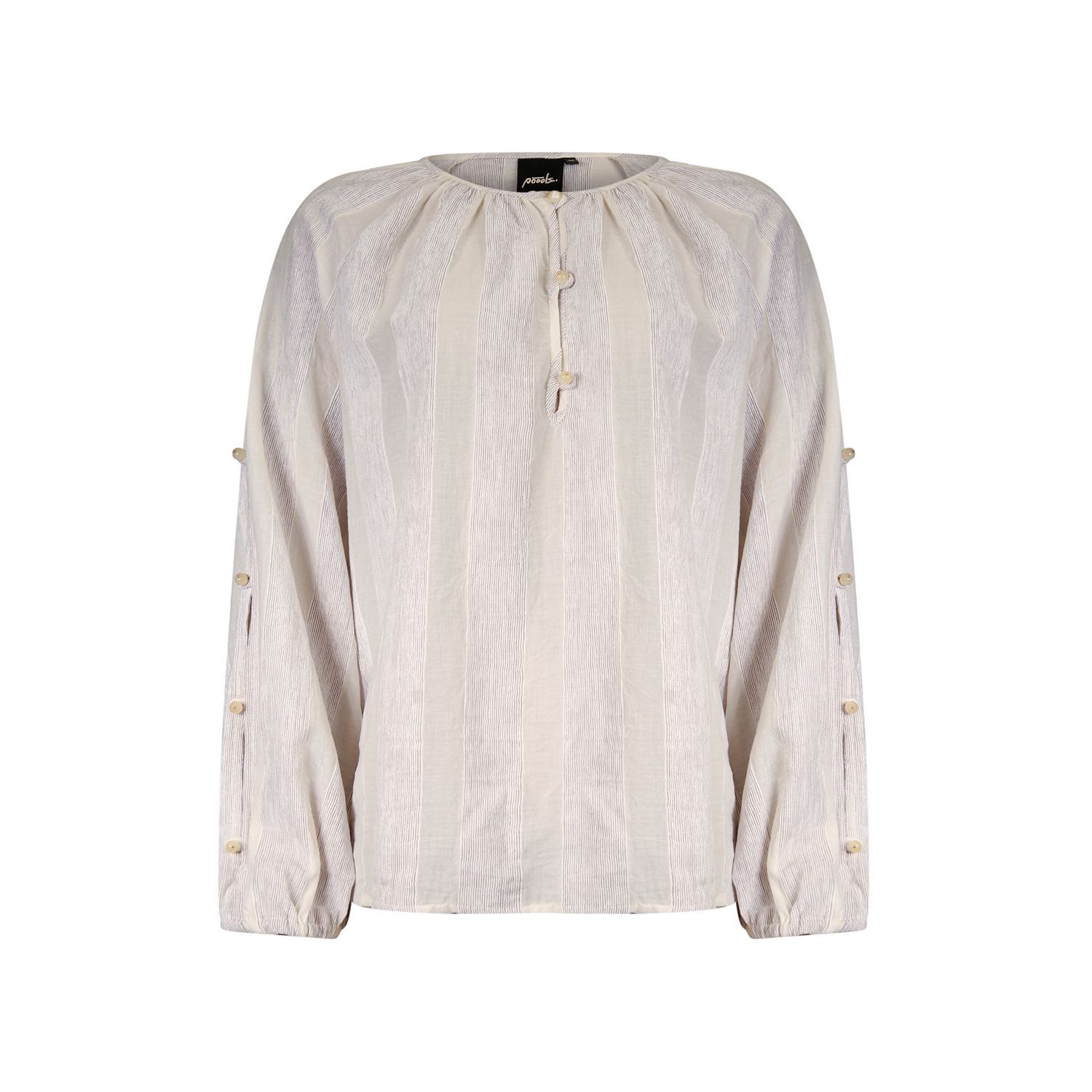 Poools striped blouse taupe