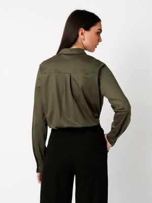 Desoto lizzy tricot blouse groen