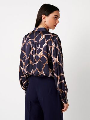 Desoto lena printed blouse bruin