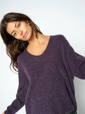 Mos Mosh thora v-neck knit paars