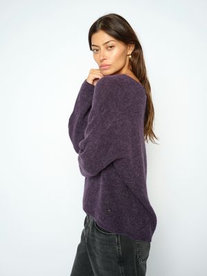 Mos Mosh thora v-neck knit paars